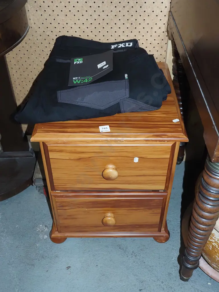 mdf faux wood veneer 2 door bedside cabinet  Image 1++