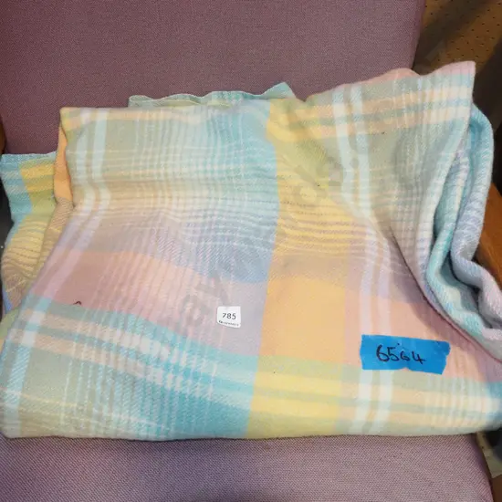 checked woollen blanket