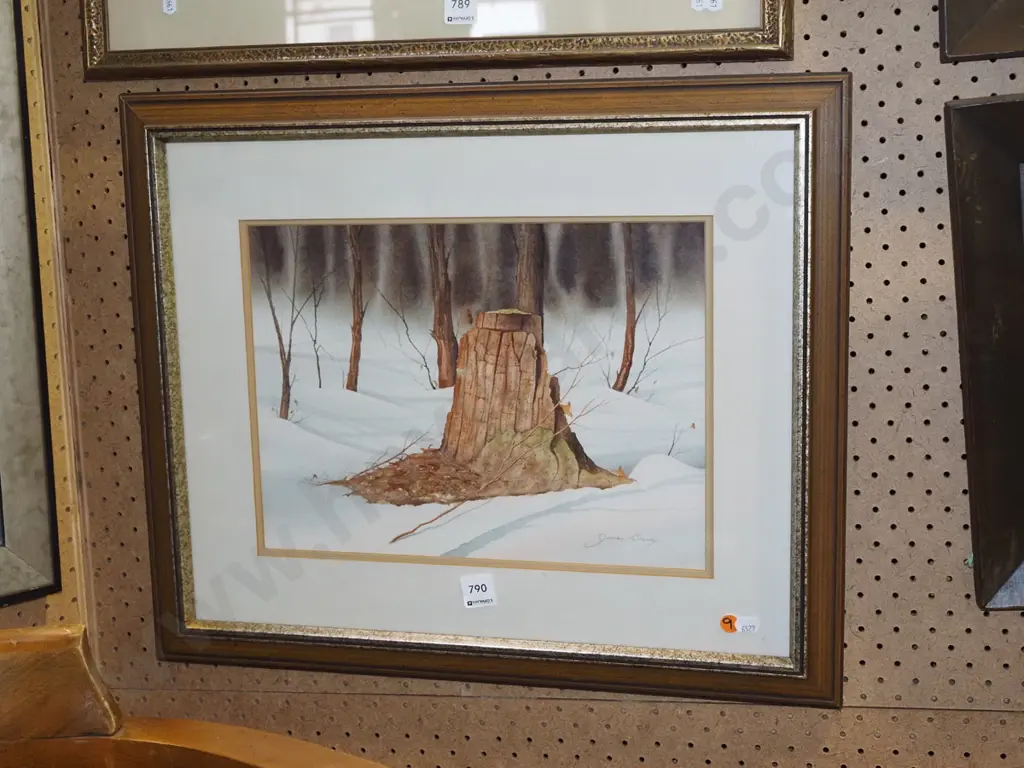 James Bessey - framed watercolour "March Morning" H260 W350 Image 1++