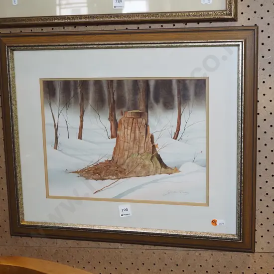 James Bessey - framed watercolour "March Morning" H260 W350