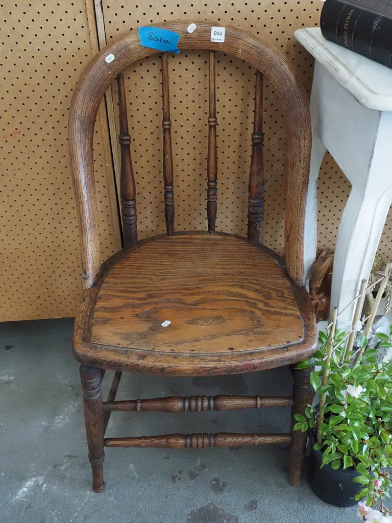 spindle back bent oak dining chair - some signs of borer Image 1++