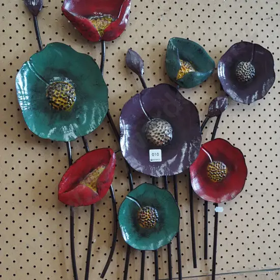 metal wall art - poppies