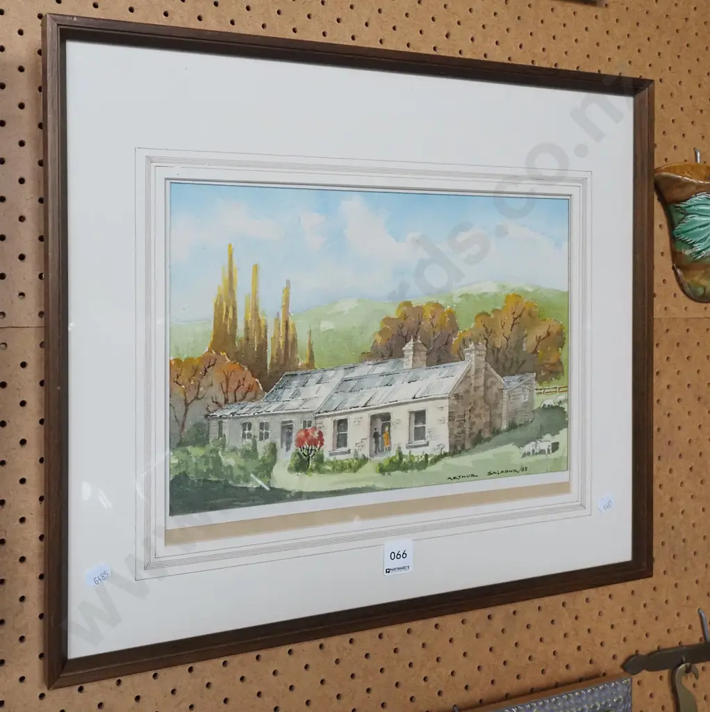 Arthur Salmond '83 -framed watercolour - stone house Image 1++