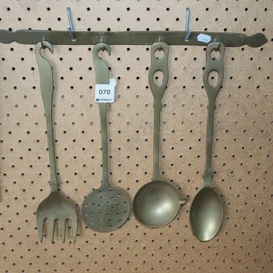 wall mounted brass utensils