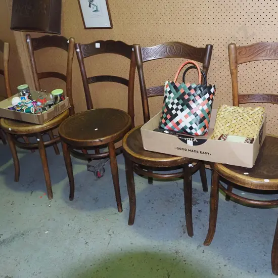 5x bent and pressed wood dining chairs