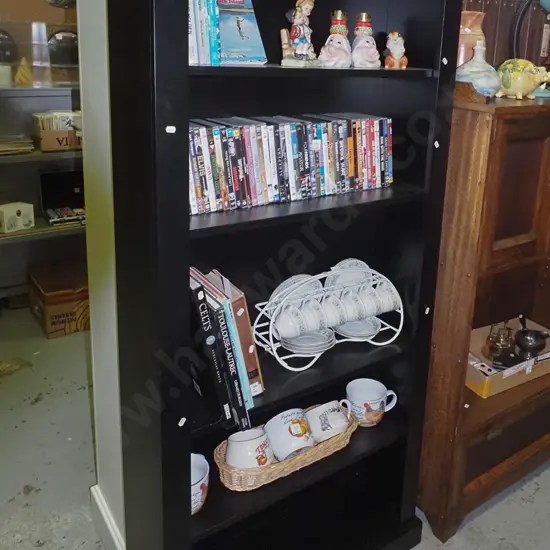 black painted adjustable bookcase H1800 W850 D280