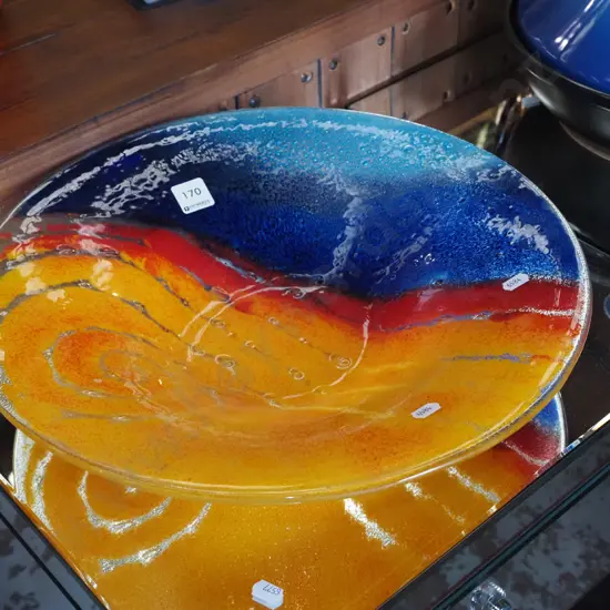 large art glass fruit bowl Diam400