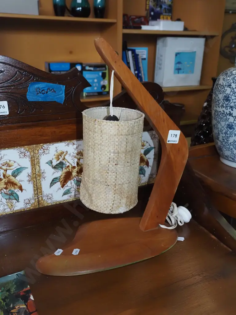 mid century homemade hanging table lamp Image 1++