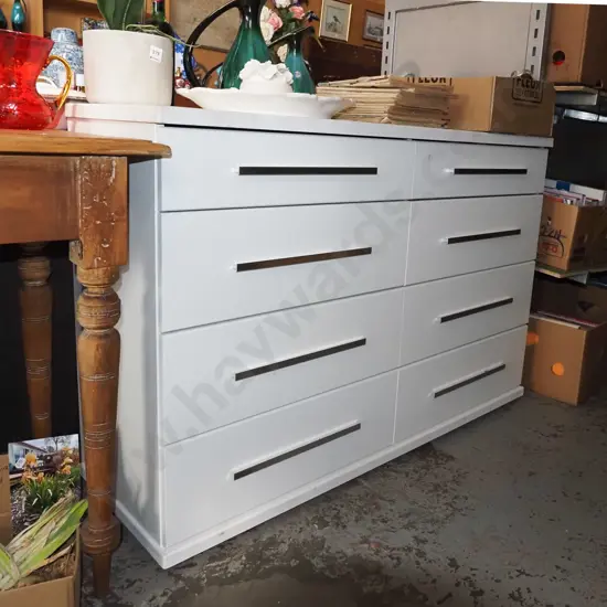 mdf melteca 8 drawer lowboy H790 W1135 D380