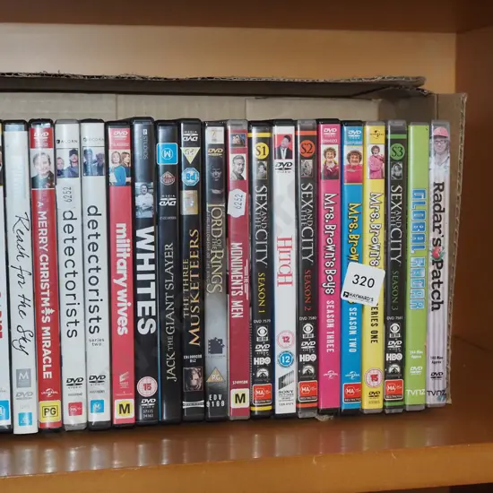 box of DVDs