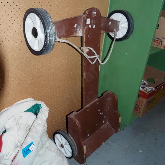 homemade wooden child's trolley