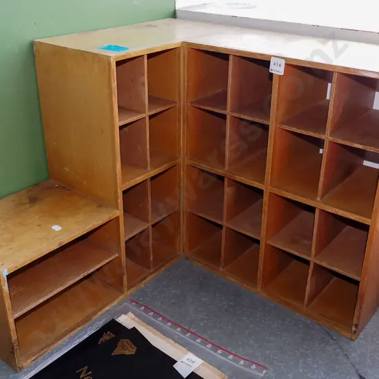 small wooden corner shelves H465 W600 D600