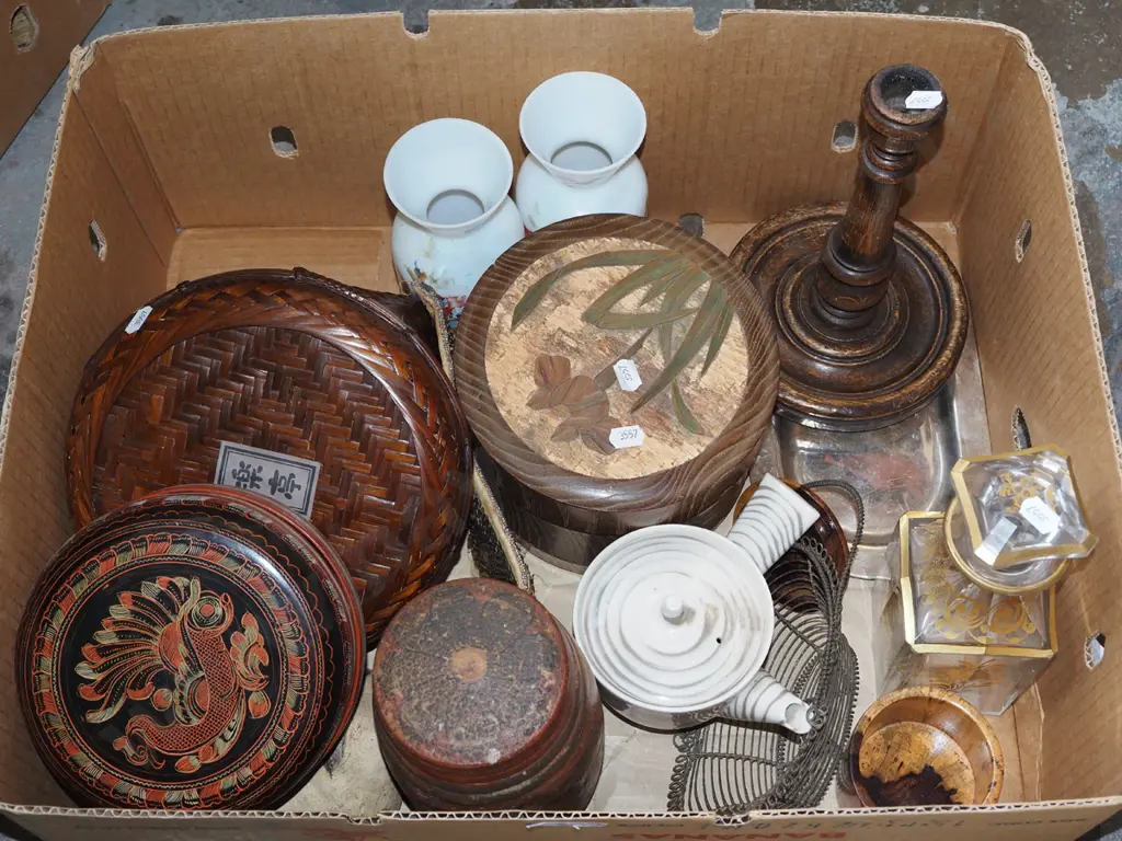 box; vases, canisters, decanter etc Image 1++