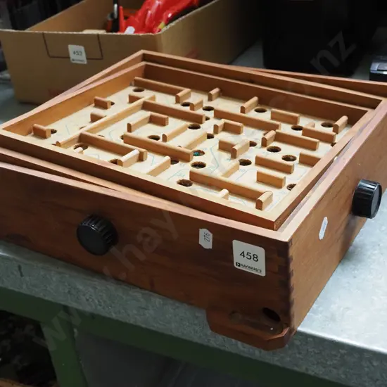 wooden marble maze game