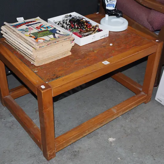 rimu and slate top end table