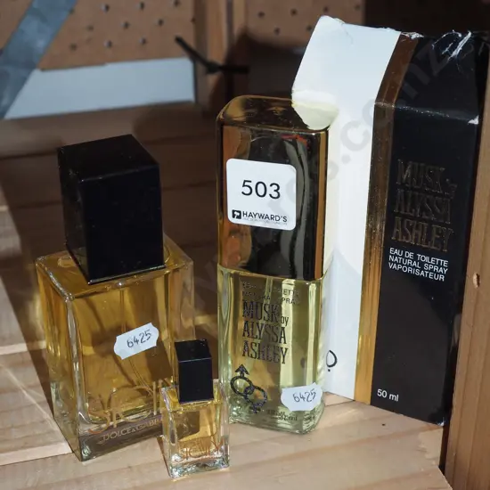 2x bottles of Dolce and Gabbana Sicily perfume - 50ml and purse size, Musk by Alyssa Ashley eau de toilette 50ml
