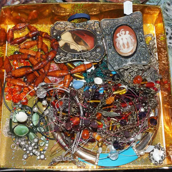 tray of costume jewellery