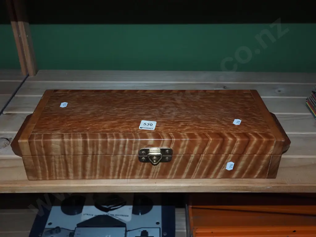 mixed timber homemade slide box Image 1++