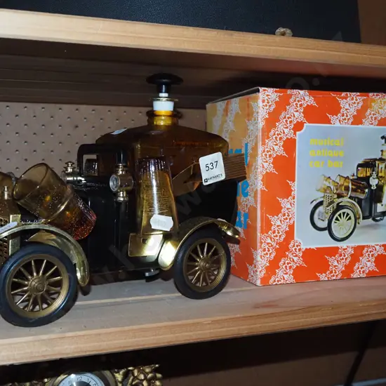 boxed muscial antique car bar