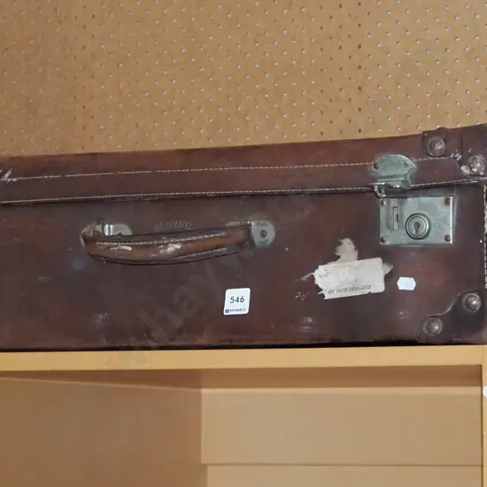 vintage bullock hide suitcase