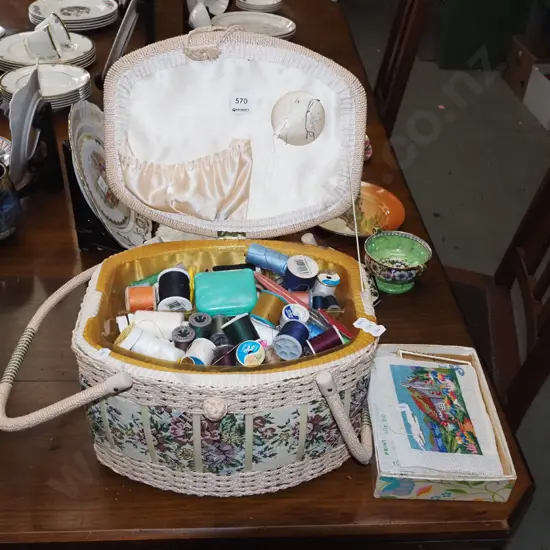 sewing box and contents