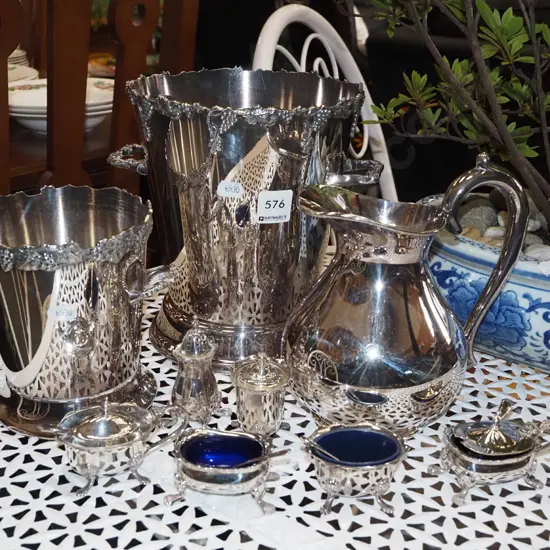 plated ware ice bucket, wine cooler, jug etc