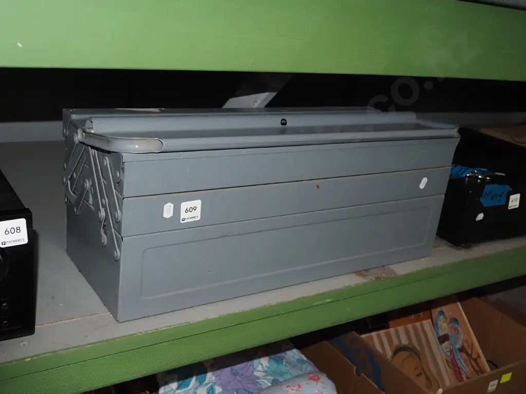 grey metal tool box Image 1++