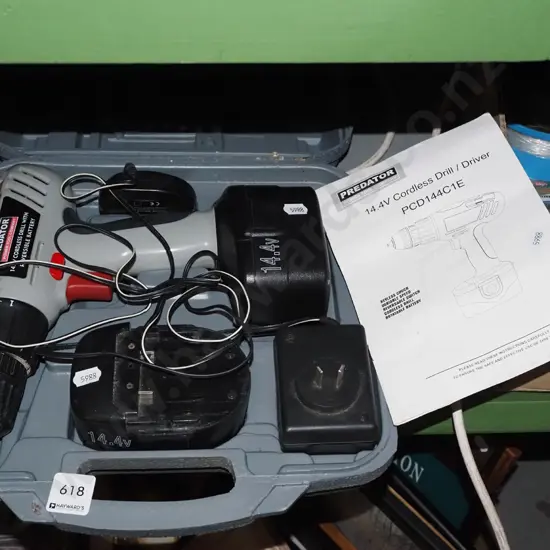 cased Predator 14V battery drill