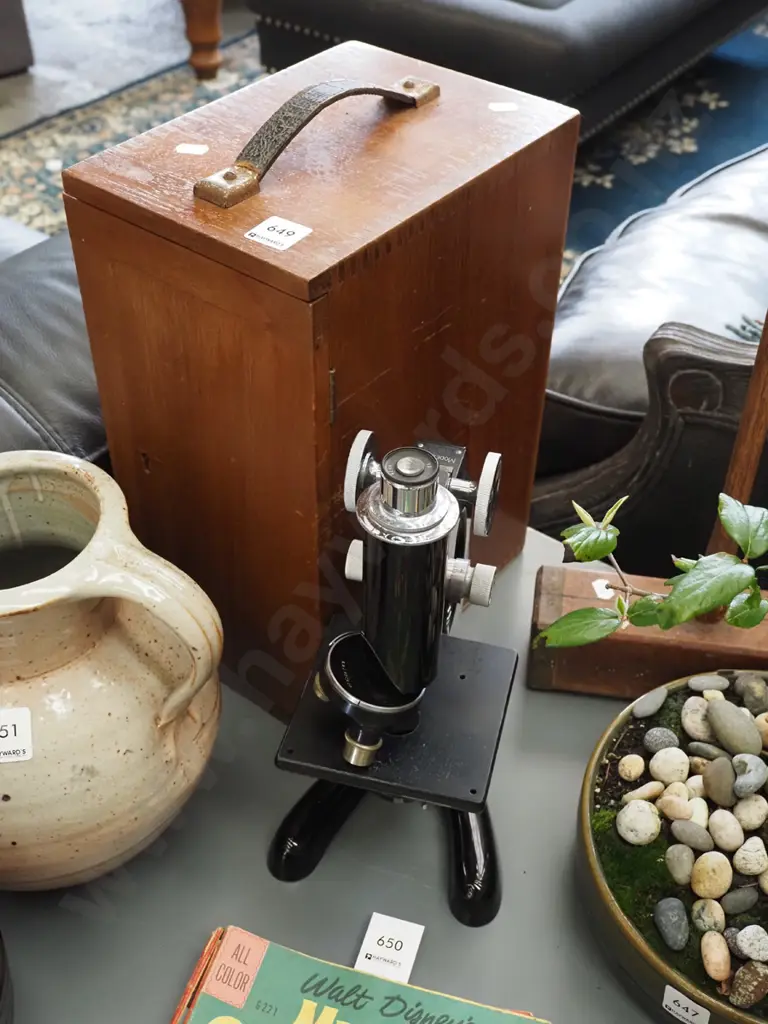 wood cased Beck of London microscope Image 1++