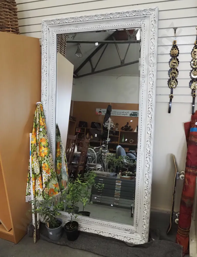 very large ornate bevelled edge wall mirror H2220 W1220 Image 1++