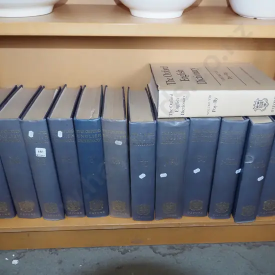 13x volumes of  Oxford English Dictionary - incomplete