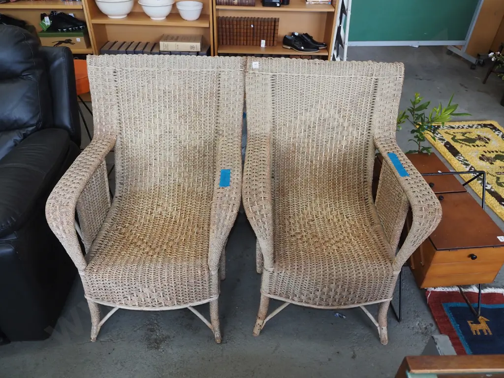 pair of seagrass armchairs Image 1++