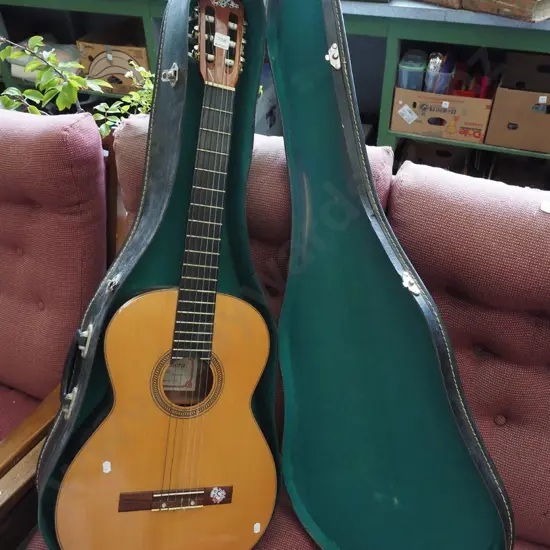 Canora acoustic guitar in hard case