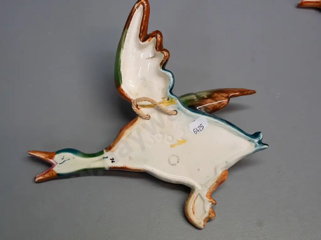 3 Beswick flying ducks - two larger ones have had top wing repaired, small and middle size are pocket vases Image 1++