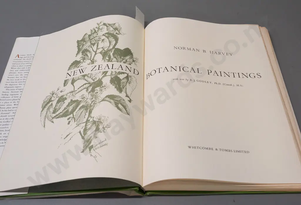 Norman B Harvey & EJ Goodley, slip cased book New Zealand Botanical Paintings, first edition 1969 Image 1++