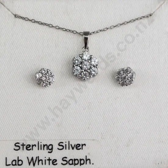 necklace & earring set stamped 925