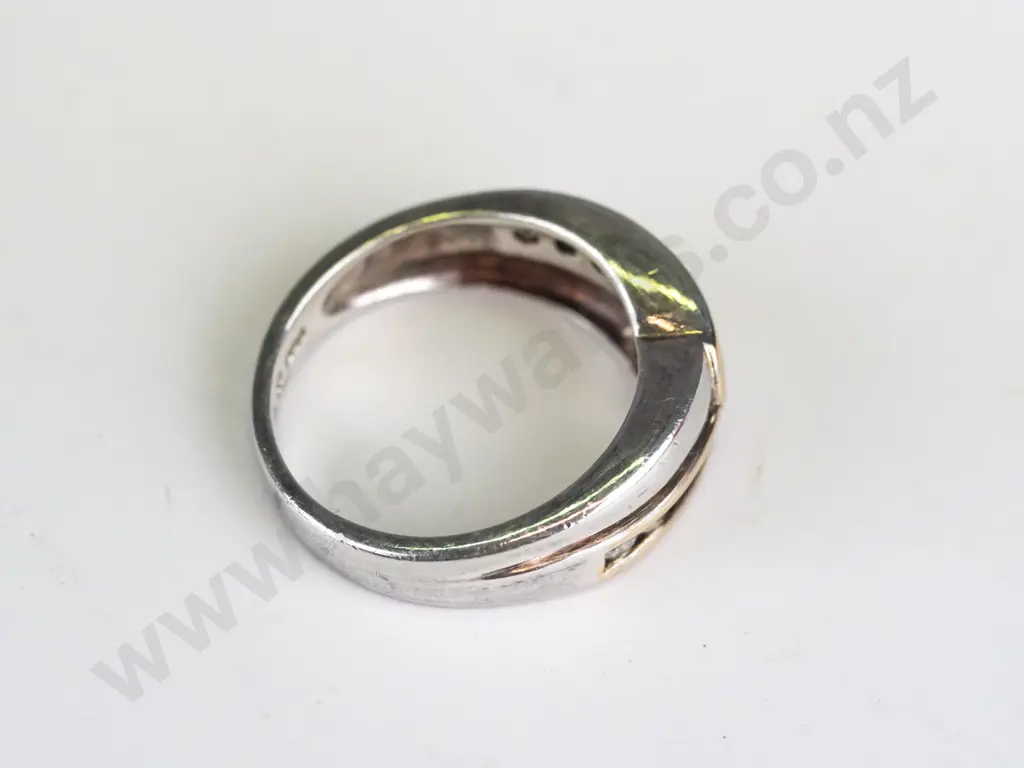 sterling silver crossover cz ring stamped Image 1++