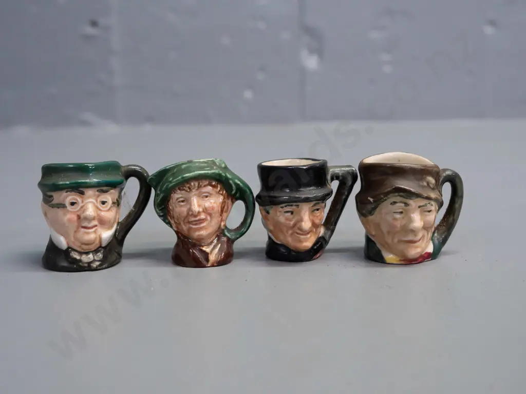 12 miniature character jugs, all Royal Doulton except one Sterling England - approx. H-40 Image 1++