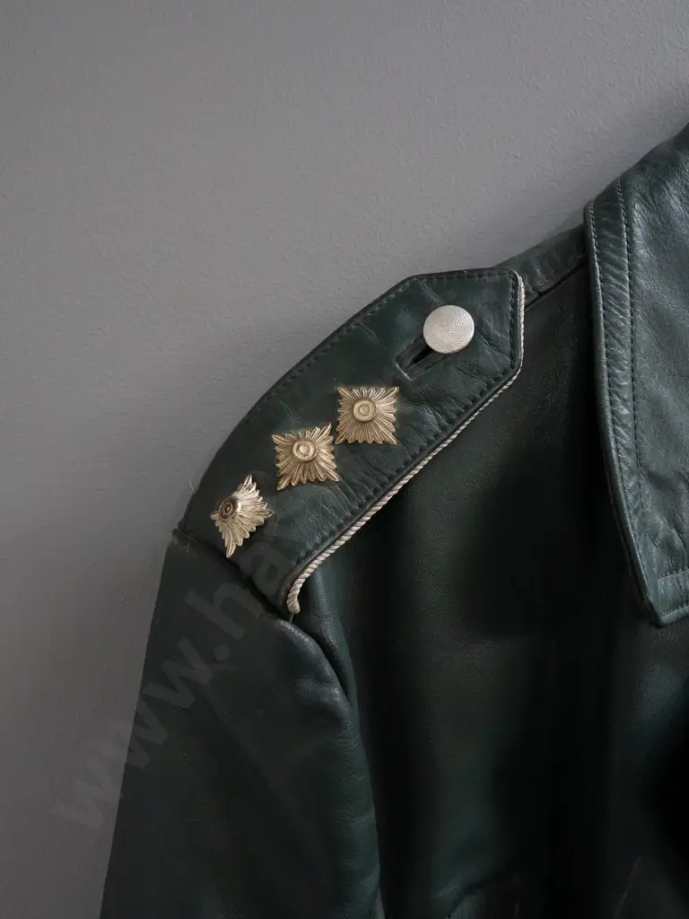 vintage 1970's double breasted police jacket/military trench coat, size 52 large. Image 1++