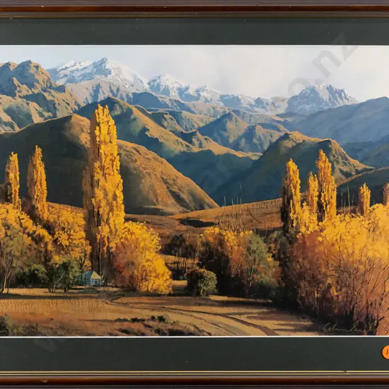 framed signed Graham Brinsley ltd edition print 27/100 "Macetown" H300 W460