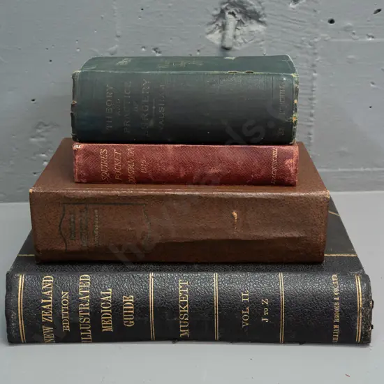 4x Medical books, NZ edition of the illustrated medical guide, Theory & Practice of Surgery,