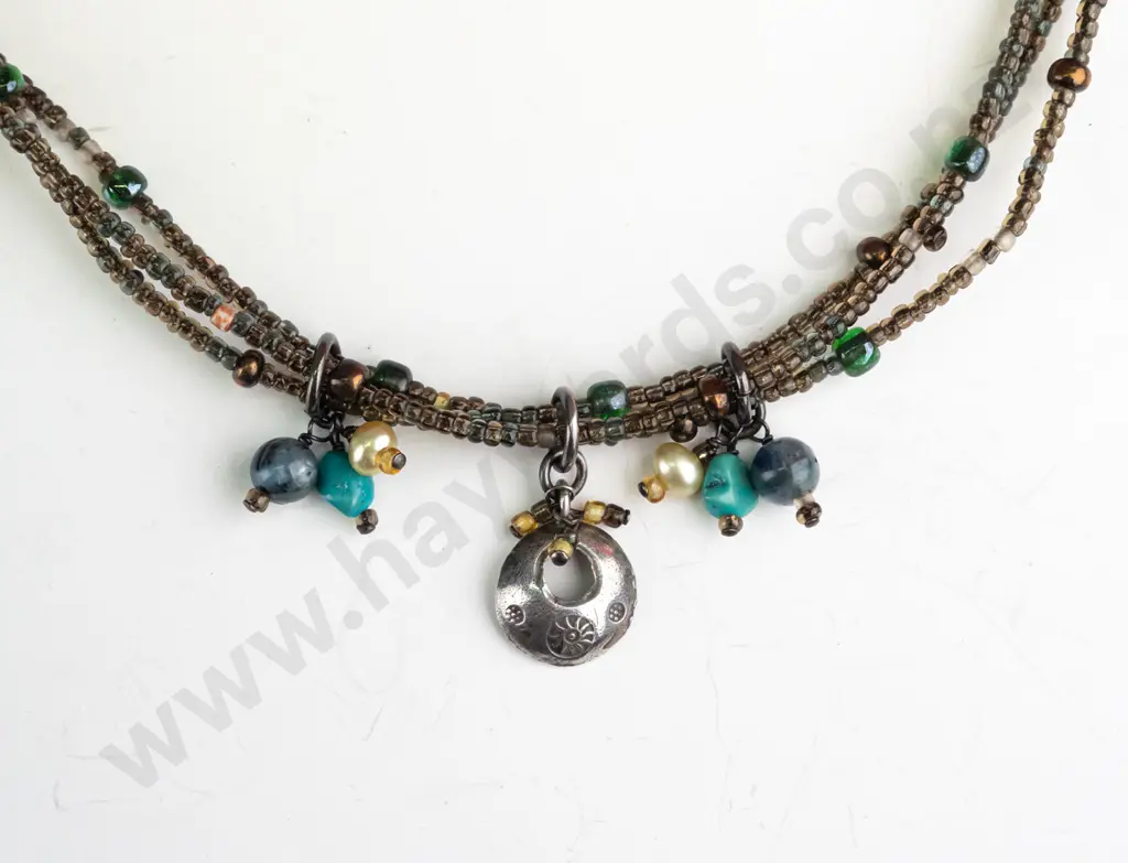 'Tica Rosa' gemstone necklace clasp stamped 925 Image 1++