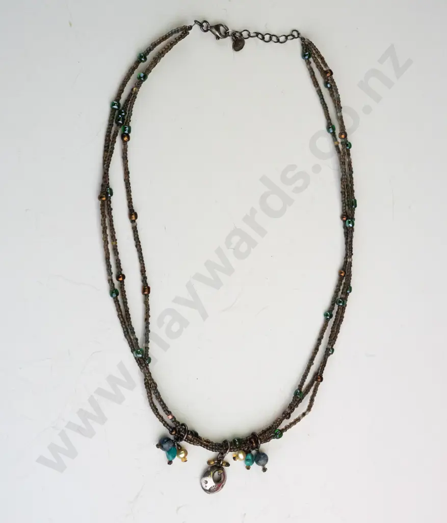 'Tica Rosa' gemstone necklace clasp stamped 925 Image 1++