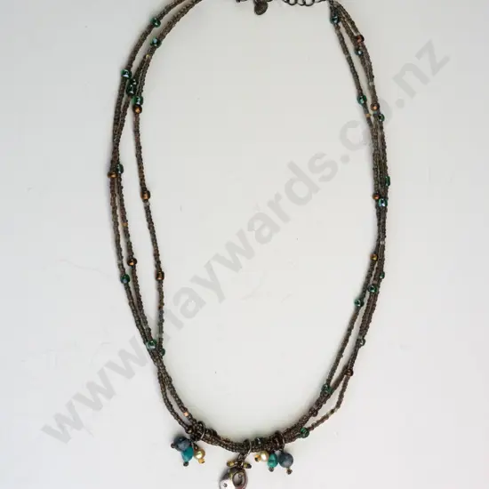 'Tica Rosa' gemstone necklace clasp stamped 925