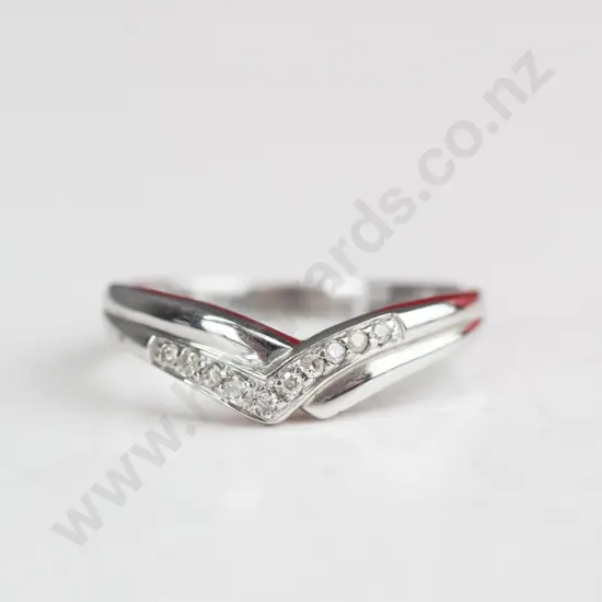 silver cz ring stamped 375