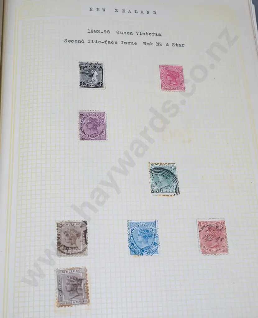 stamp album with various New Zealand stamps from 1870s thru 1980s Image 1++