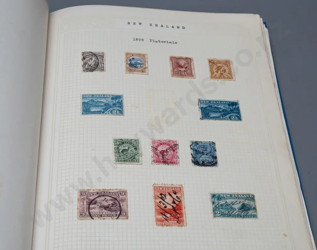 stamp album with various New Zealand stamps from 1870s thru 1980s Image 1++
