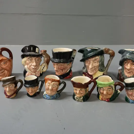 11 Royal Doulton small character jugs - 5 medium H-65 and 6 miniature