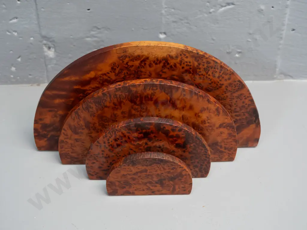 vintage deco style mottled totara timber letter rack H-145 W-250 Image 1++