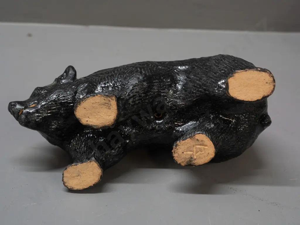 studio pottery bear figure with unknown mark on one foot H-100 L-190 Image 1++